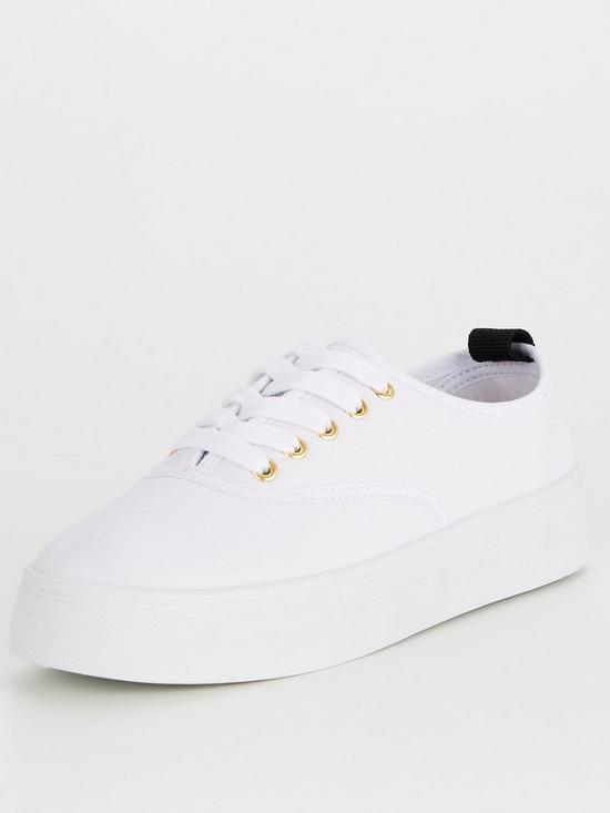 stillFront image of v-by-very-canvas-lace-up-trainer