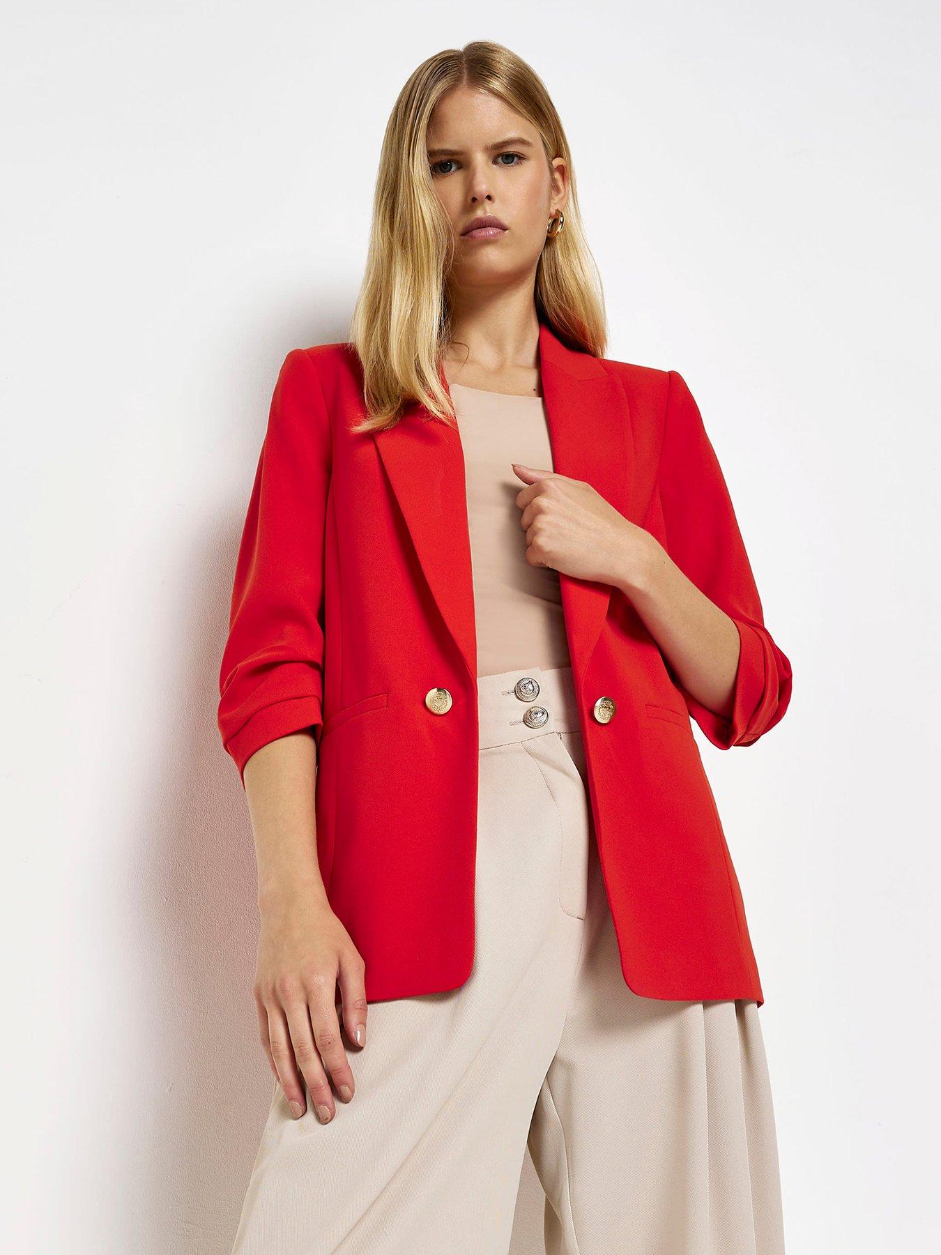 RI Plus Plus Velvet Structured Blazer - Pink