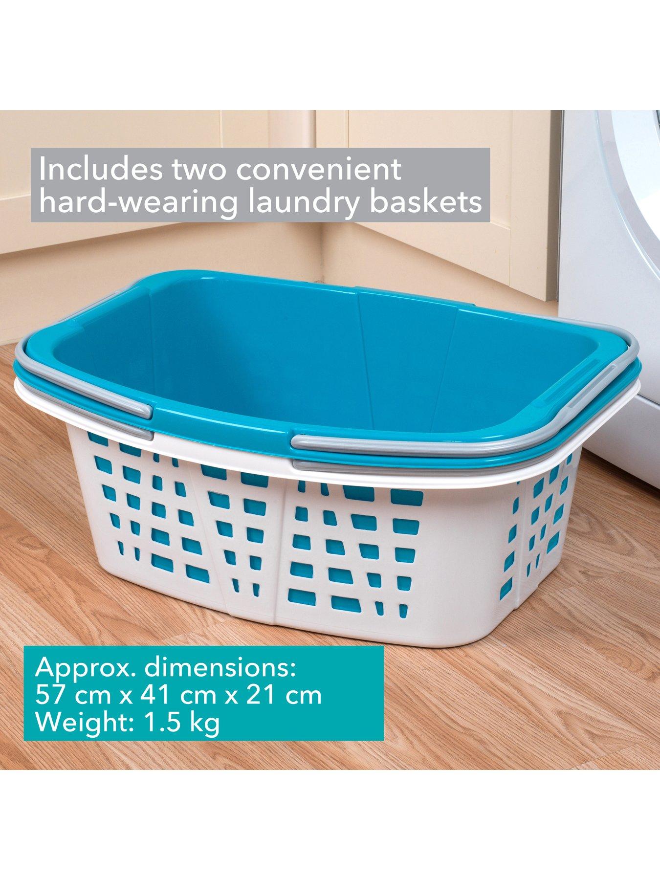  image of beldray-set-of-2-carry-handle-26l-plastic-laundry-baskets
