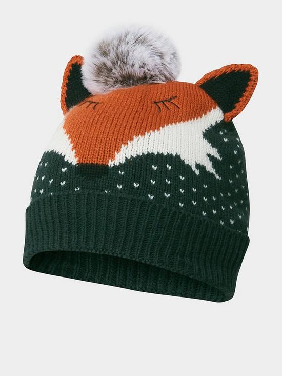 front image of joe-browns-festivenbspfox-knitted-hat-green-multi