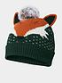  image of joe-browns-festivenbspfox-knitted-hat-green-multi