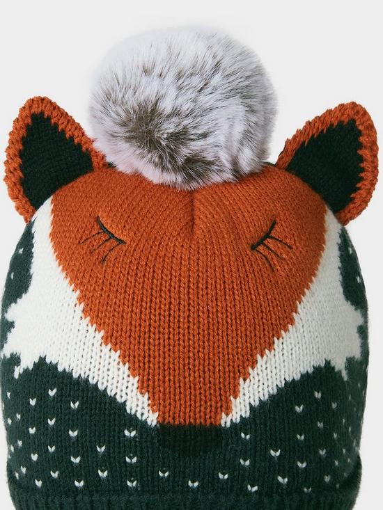 stillFront image of joe-browns-festivenbspfox-knitted-hat-green-multi