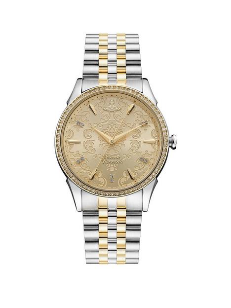 vivienne-westwood-the-wallace-ladies-quartz-watch-with-champagne-dial-two-tone-goldsilver-stainless-steel-bracelet