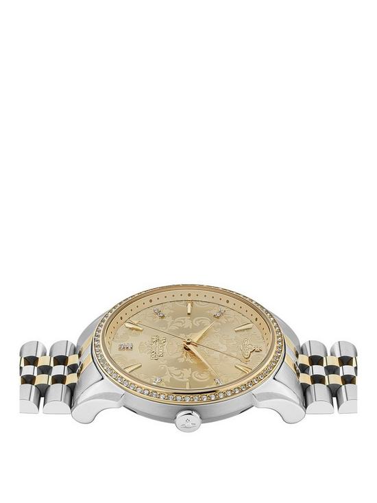 stillFront image of vivienne-westwood-the-wallace-ladies-quartz-watch-with-champagne-dial-two-tone-goldsilver-stainless-steel-bracelet