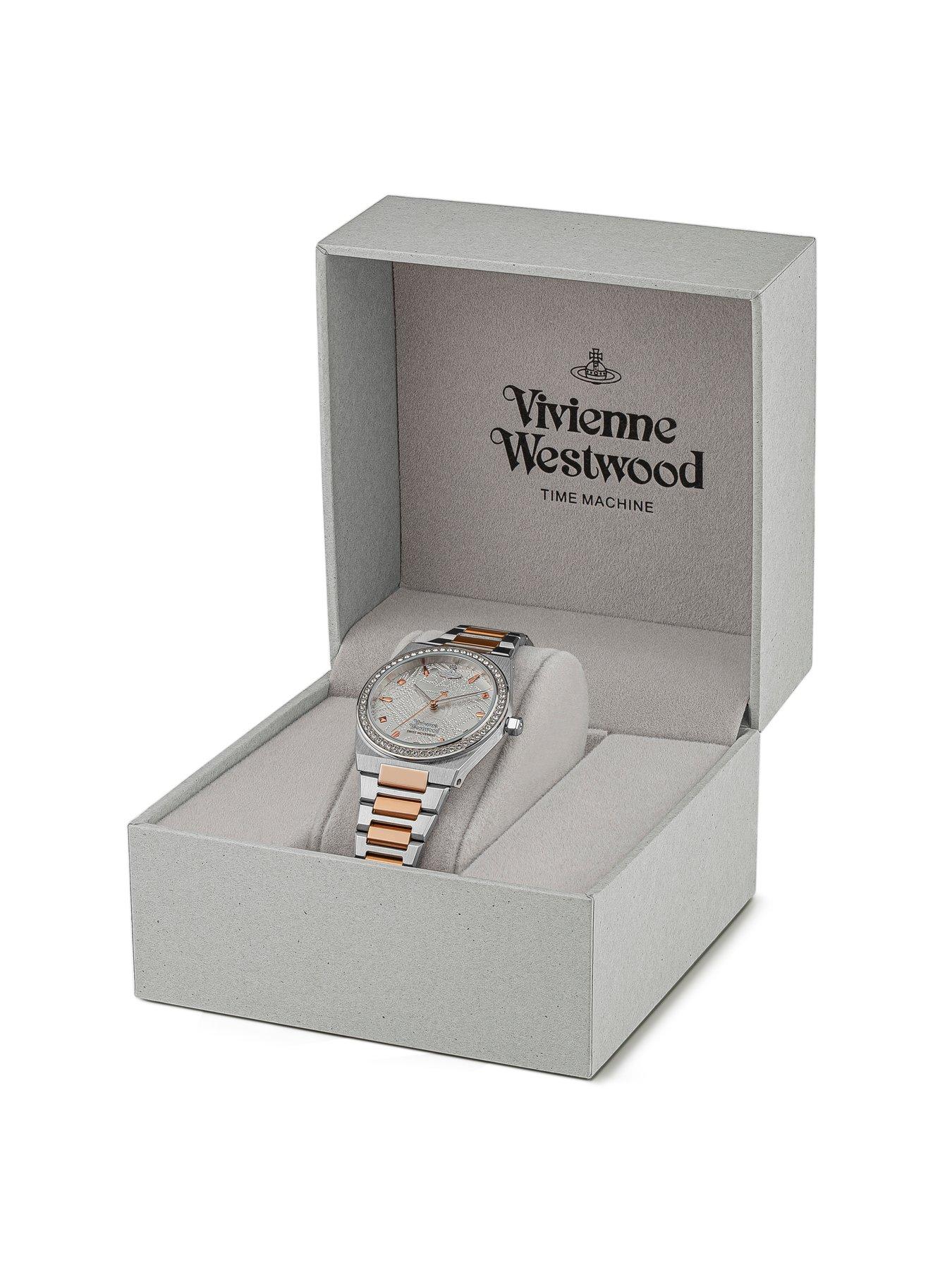  image of vivienne-westwood-charterhouse-ladies-quartz-watch-with-silver-dial-stainless-steel-two-tone-bracelet