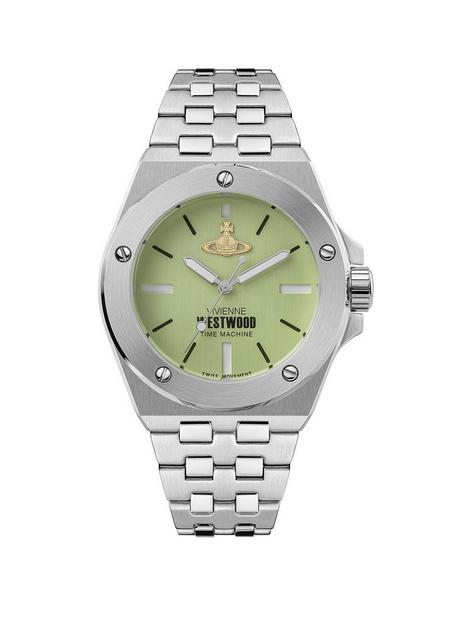 vivienne-westwood-leamouth-unisex-quartz-watch-with-green-dial-stainless-steel-bracelet