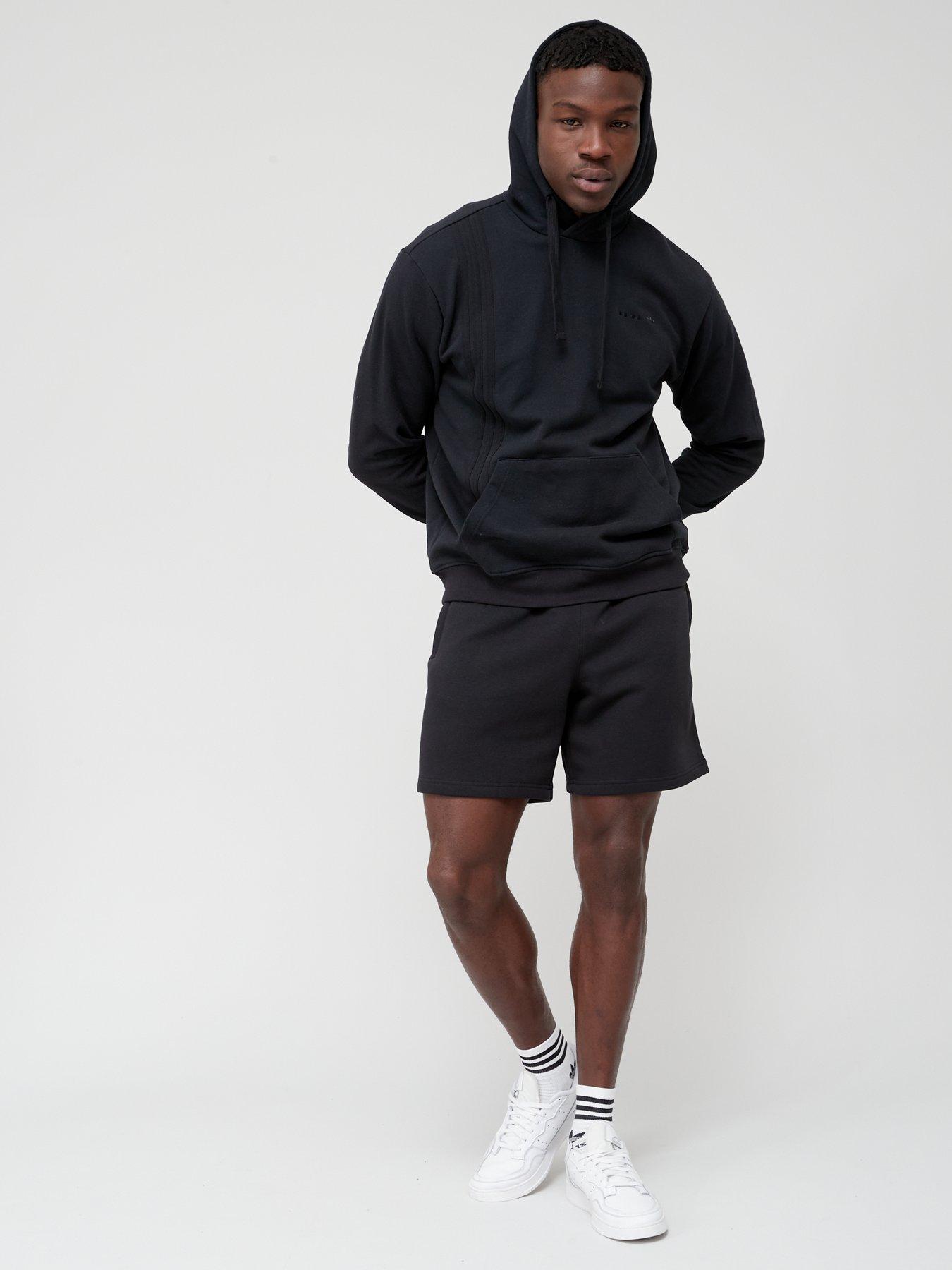 Adidas originals essentials hoodie sales in black