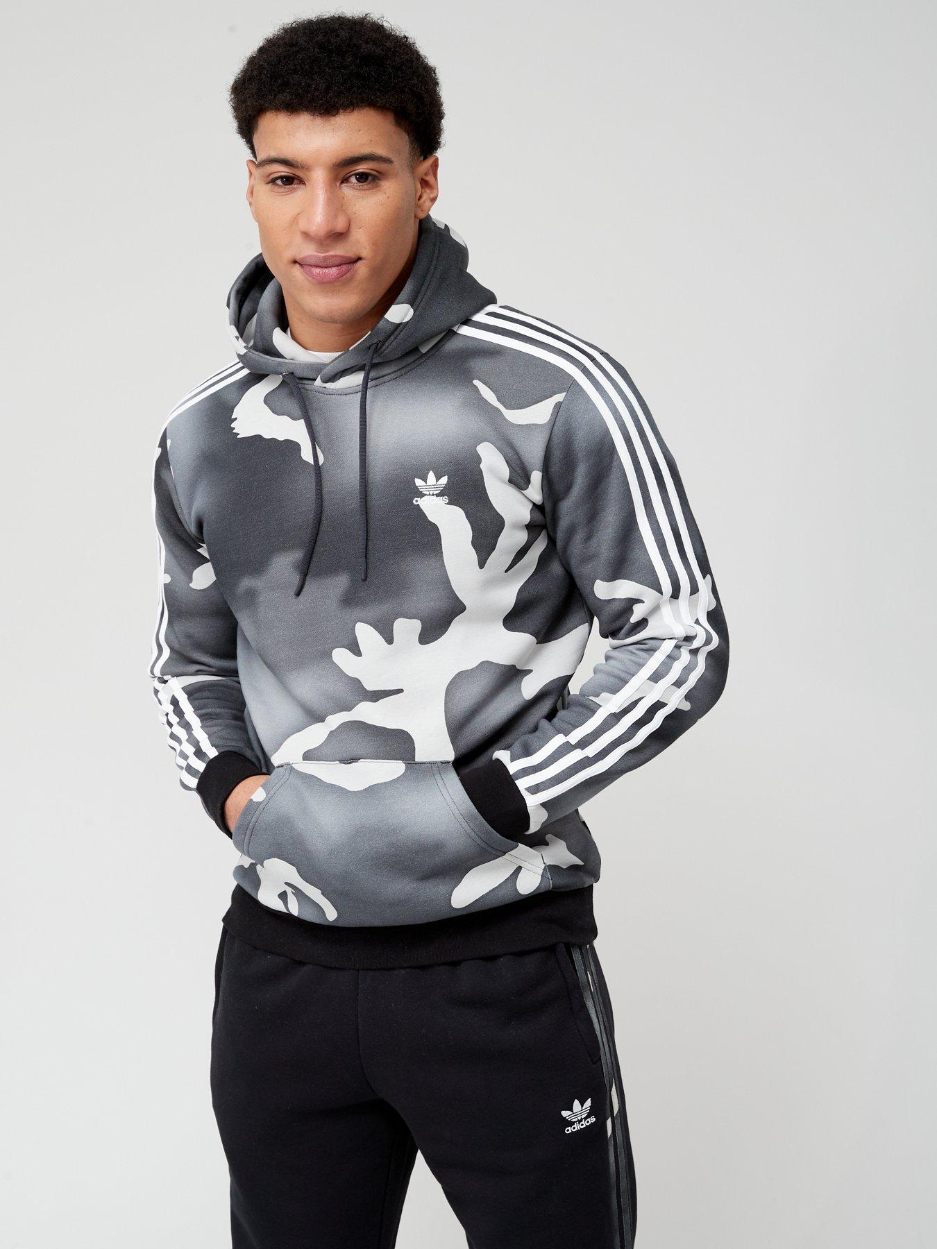 Image 1 of 6 of adidas Originals Graphics Camo Allover Print Hoodie - Black