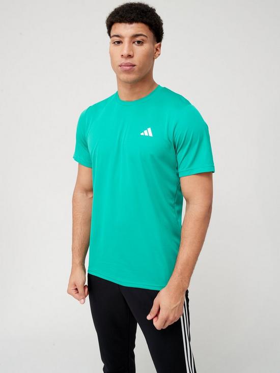 front image of adidas-performance-train-essentials-training-t-shirt-green