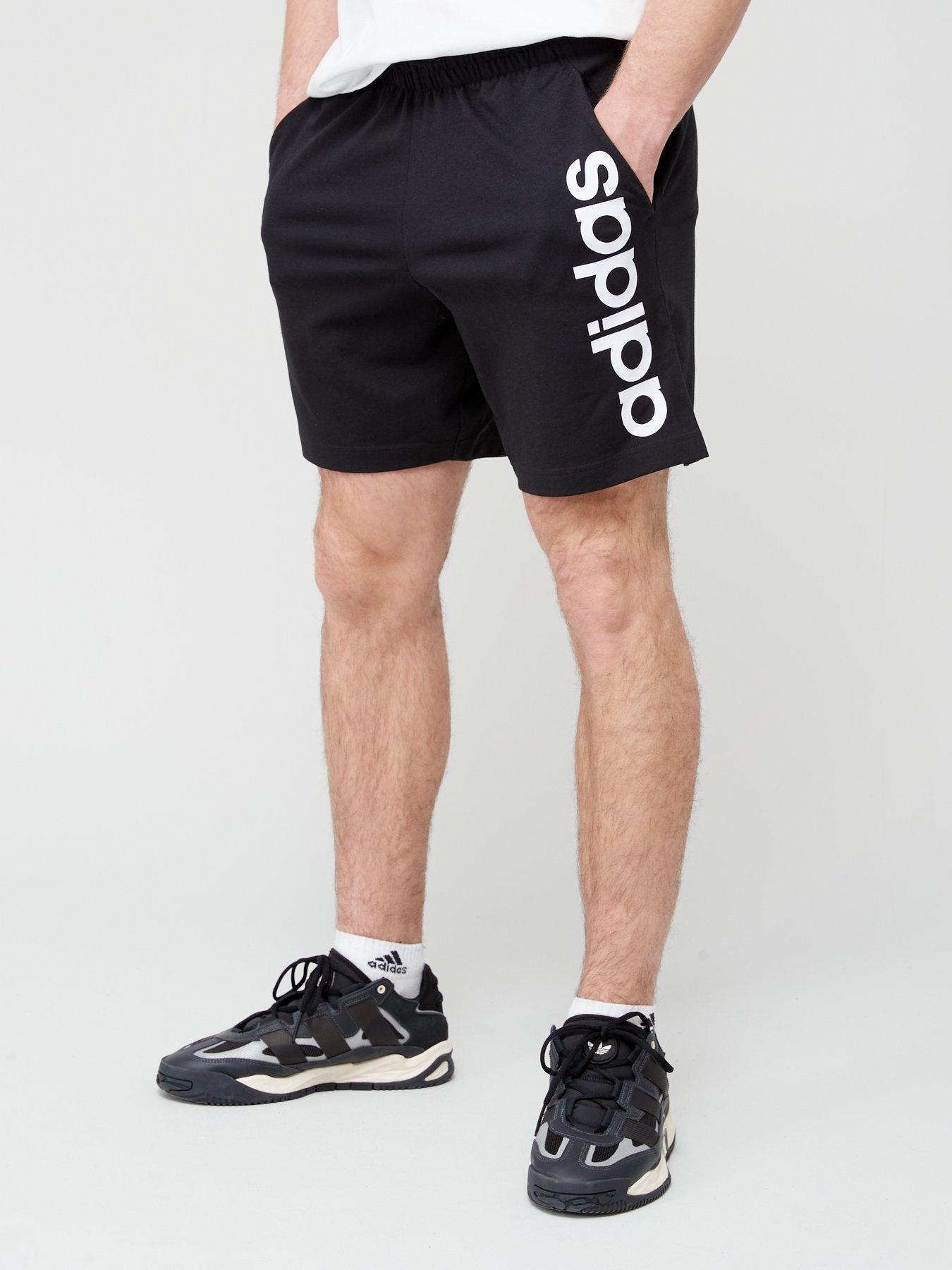 Adidas originals 3-stripe outlet jersey shorts in grey