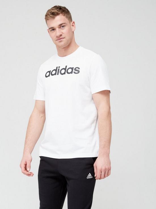 front image of adidas-sportswear-essentials-single-shirt-linear-embroidered-logo-t-shirt-white