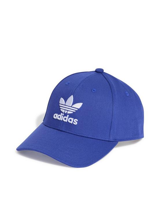 front image of adidas-originals-trefoil-baseball-cap-blue