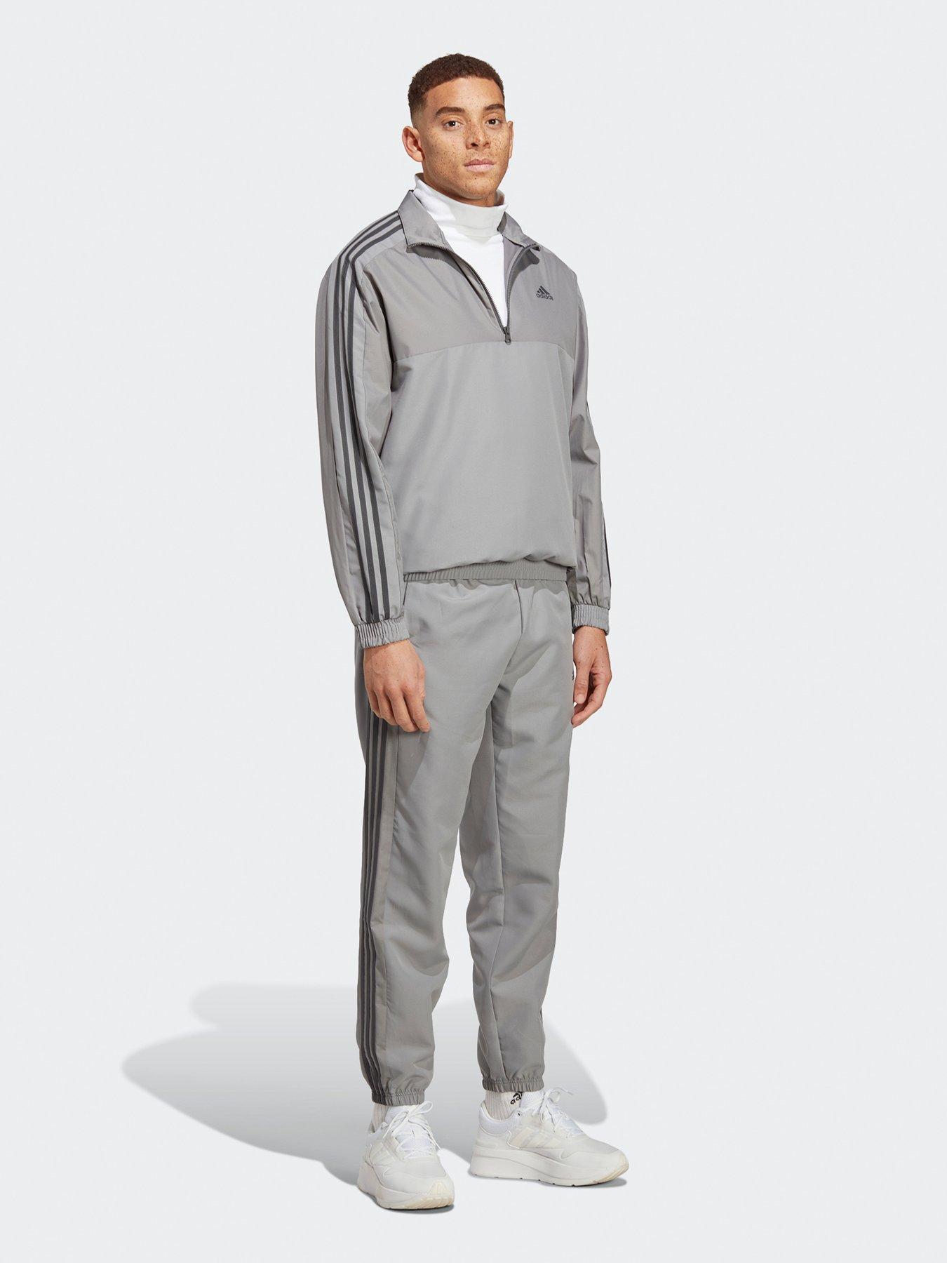 1 4 Zip Woven Tracksuit Grey