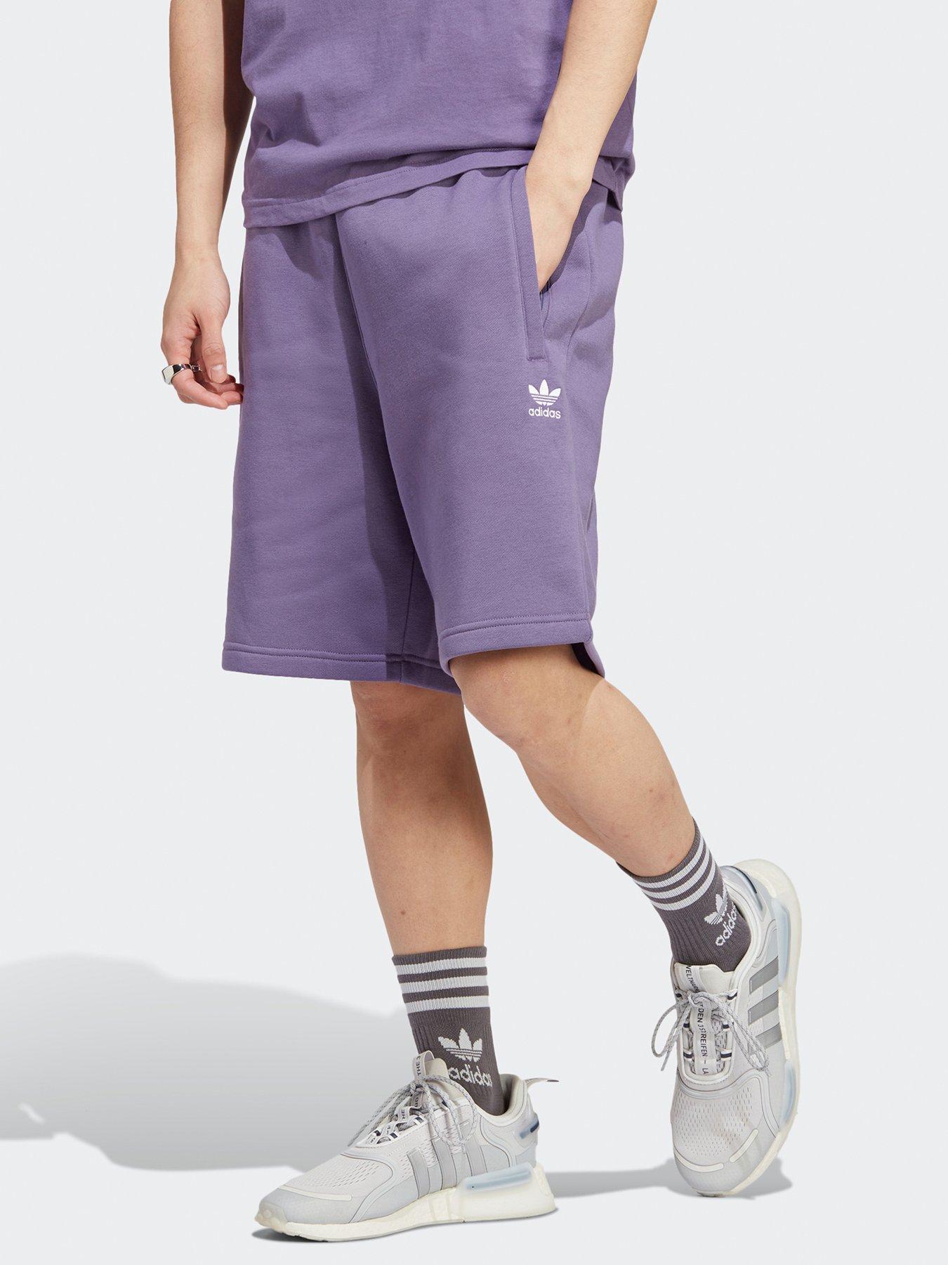 adidas Originals Trefoil Essentials Shorts - Purple | littlewoods.com