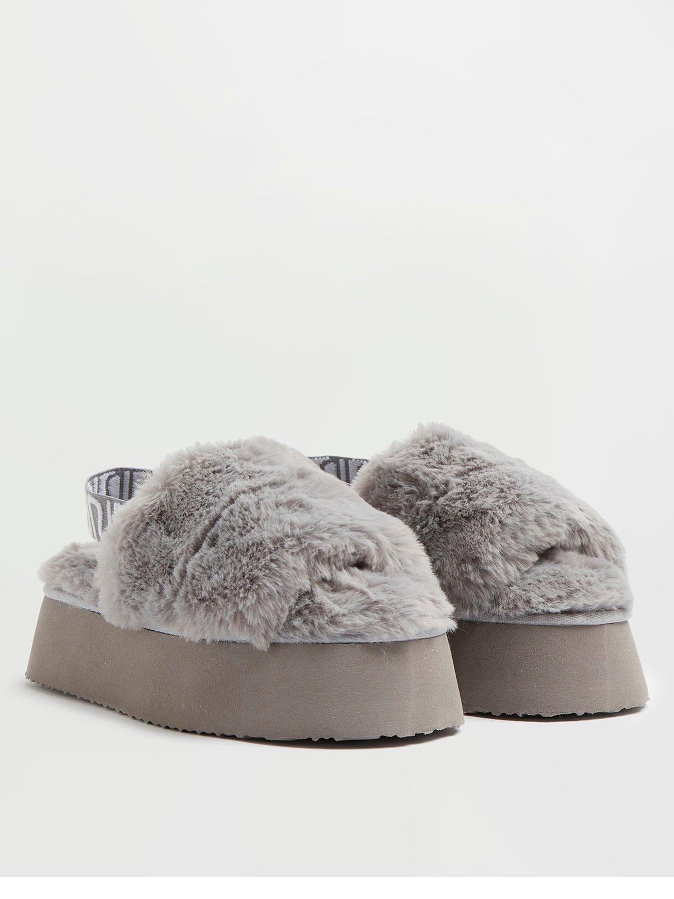 River island fluffy discount slippers