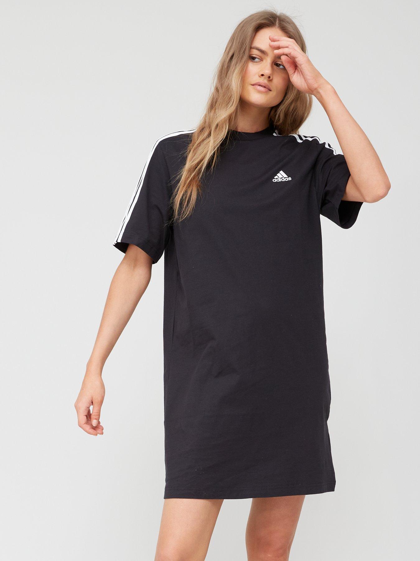 adidas-sportswear-essentials-3-stripes-single-shirt-boyfriend-tee-dress-black
