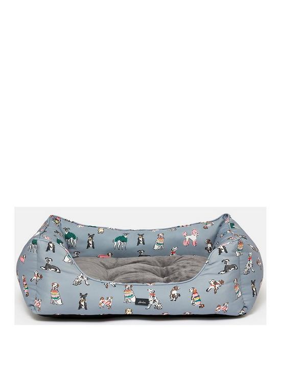 front image of joules-rainbow-dogs-box-bed-medium
