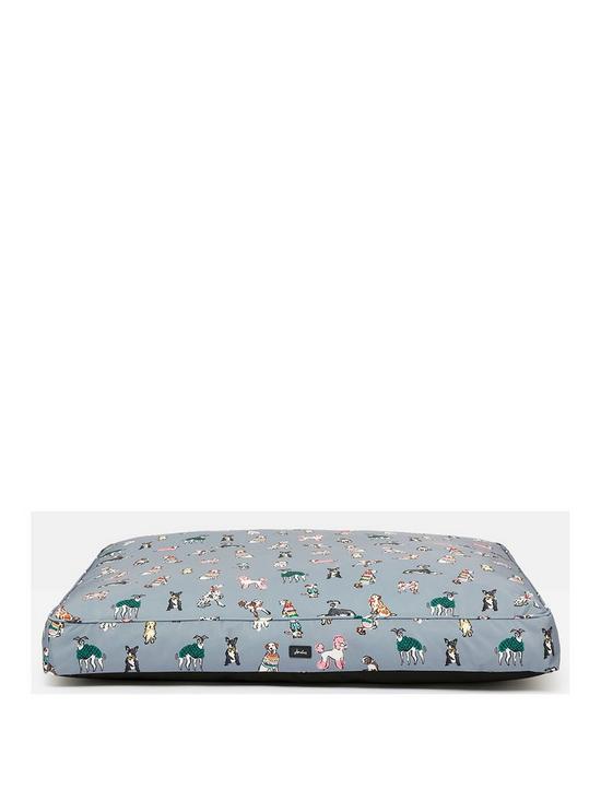front image of joules-rainbow-dogs-mattress-medium