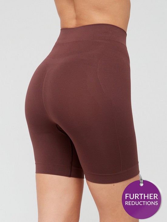 stillFront image of everyday-shaping-high-waisted-short-chocolate