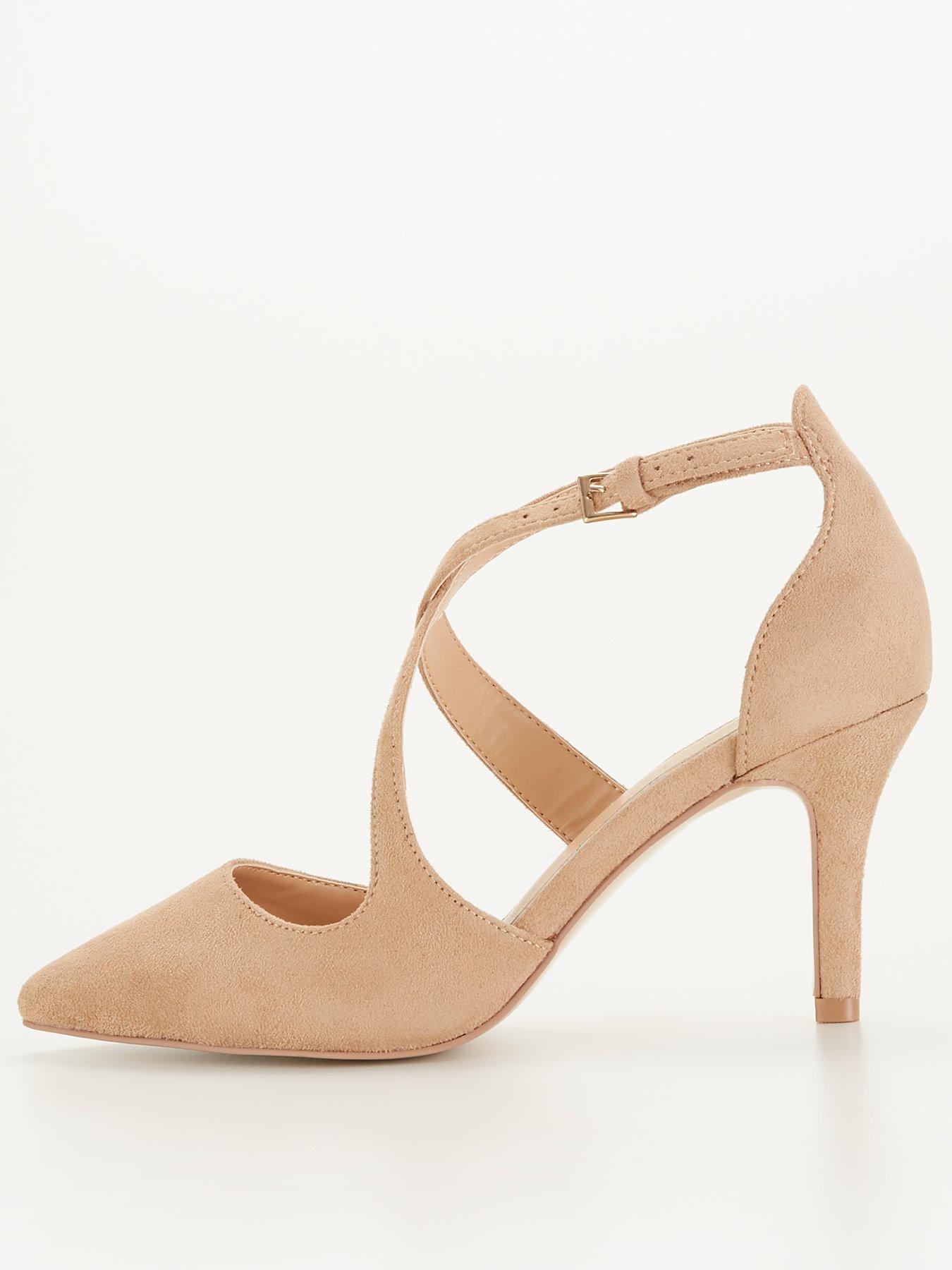 Nude wide fit court on sale shoes