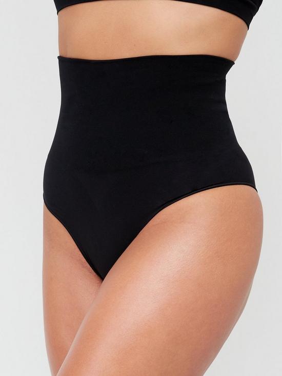 front image of everybody-shape-enhancing-seamless-high-waist-brief-black