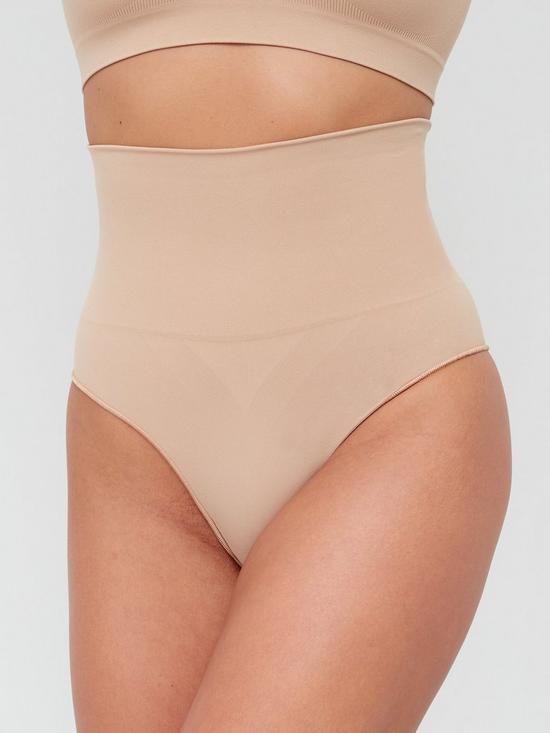front image of everybody-shape-enhancing-seamless-high-waist-brief-beige