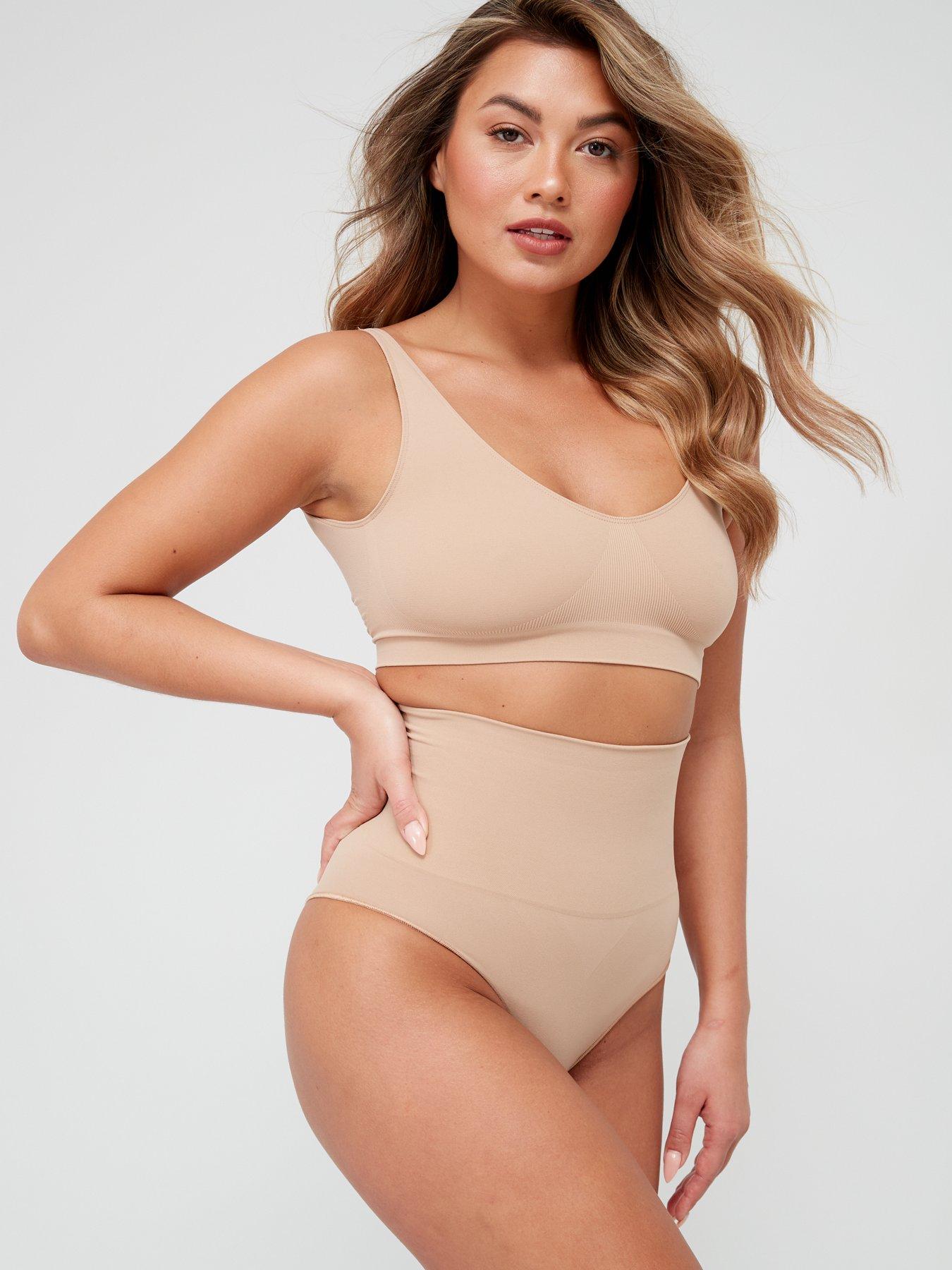 Image 3 of 6 of V by Very Shape Enhancing Seamless High Waist Brief - Beige
