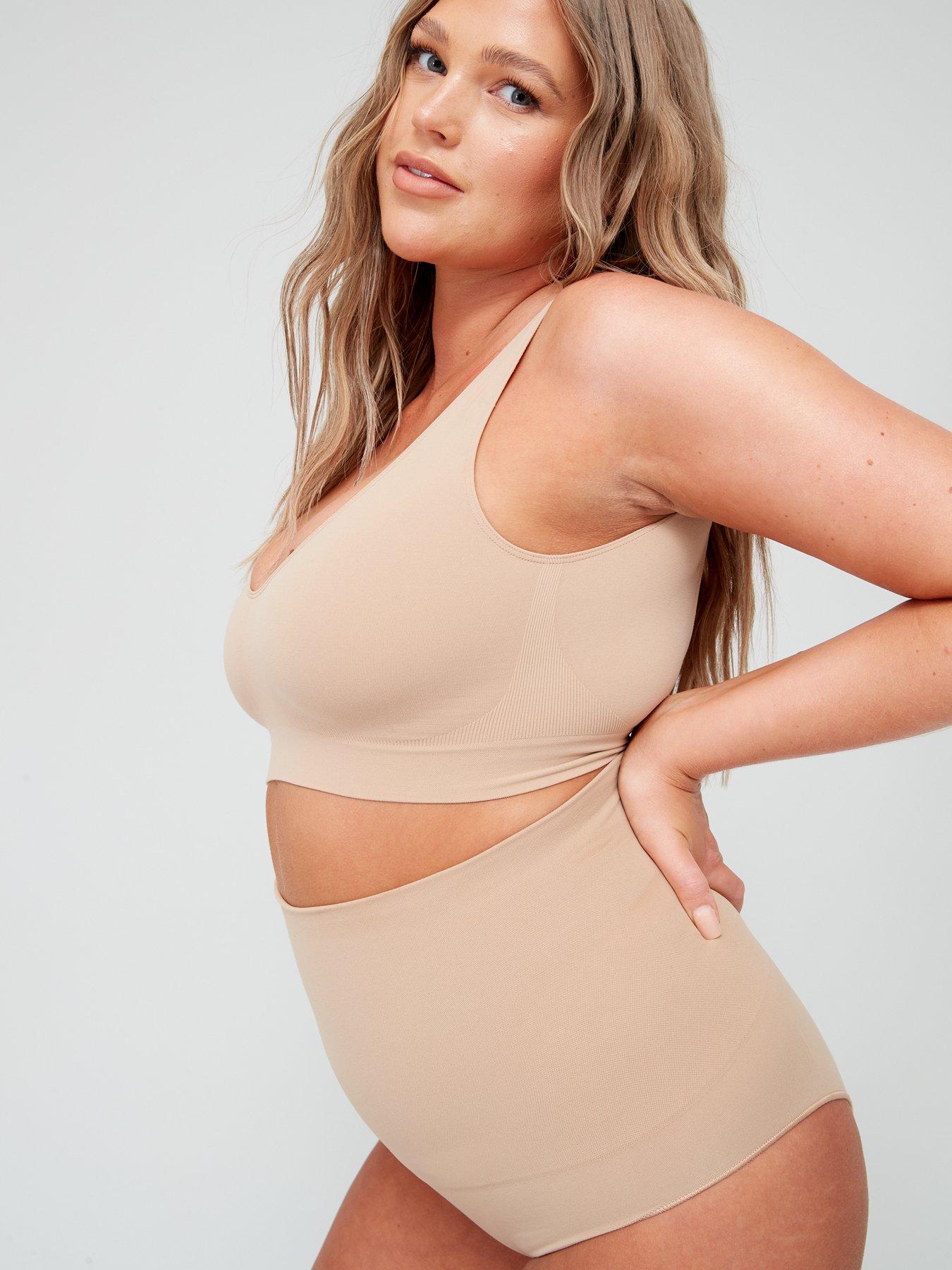 Image 6 of 6 of V by Very Shape Enhancing Seamless High Waist Brief - Beige