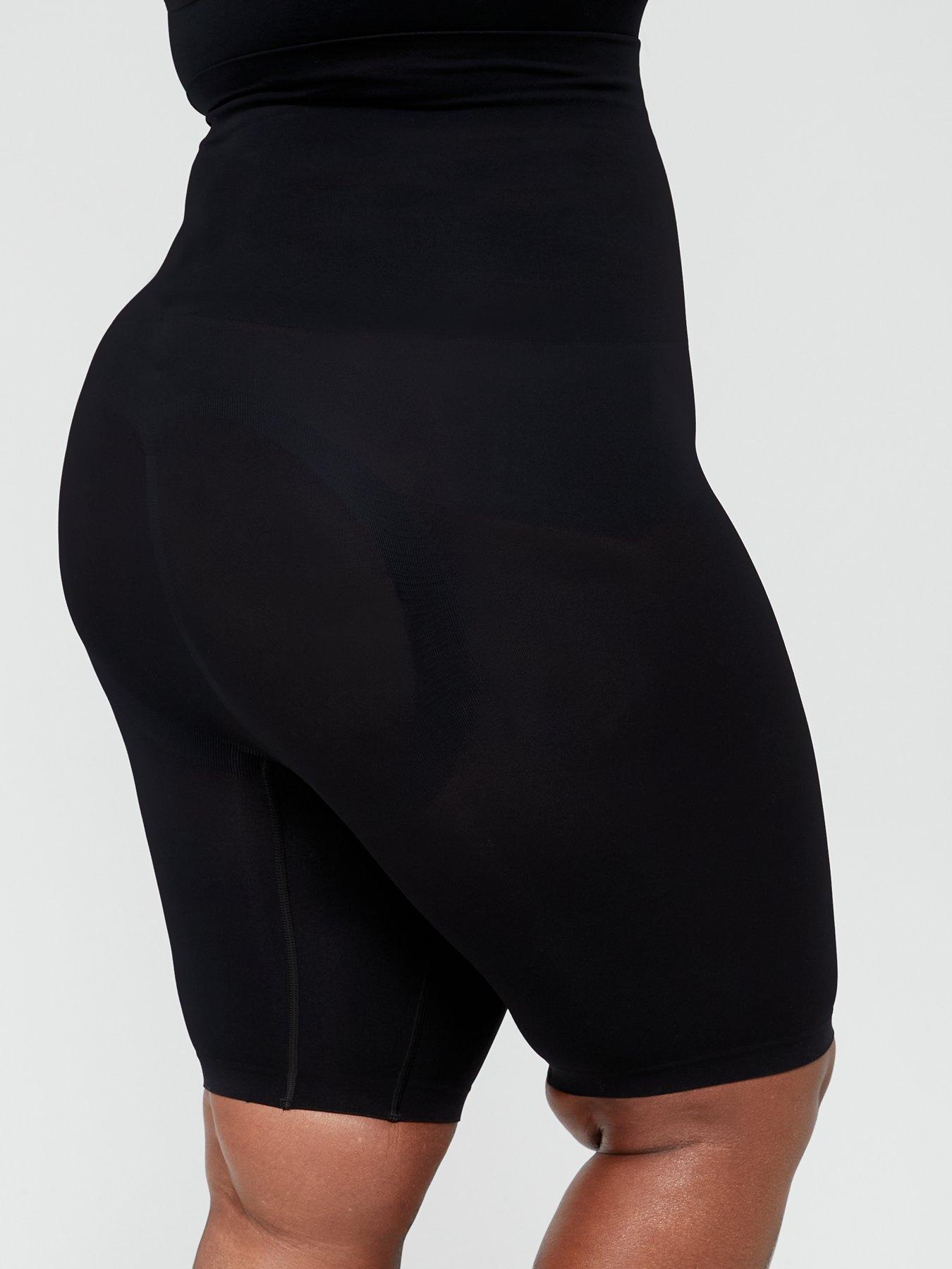  image of v-by-very-shape-enhancing-seamless-mid-thigh-short--nbspblack