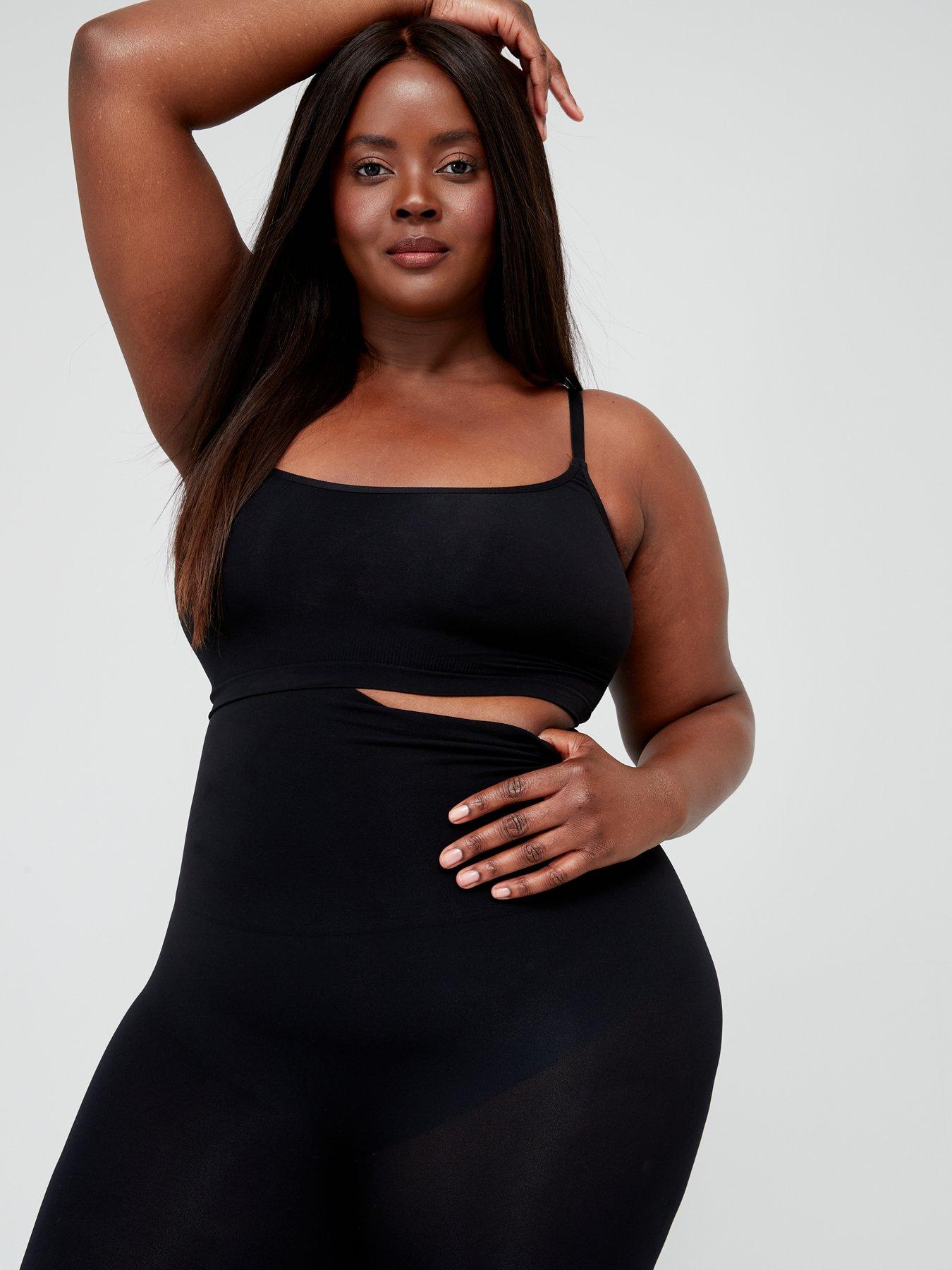  image of v-by-very-shape-enhancing-seamless-mid-thigh-short--nbspblack