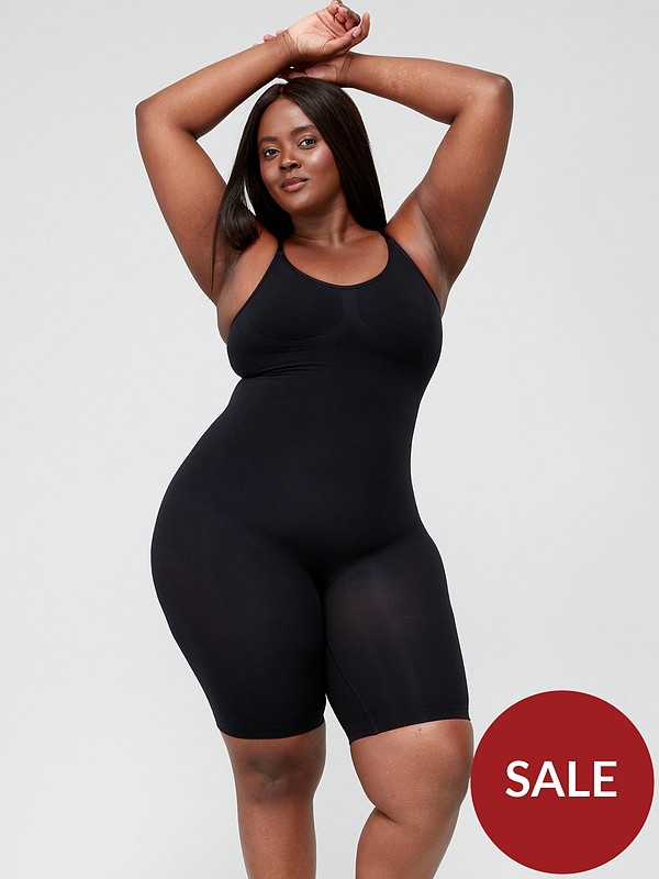 Everybody Shape Enhancing Seamless Short Mid Thigh Bodysuit - Black