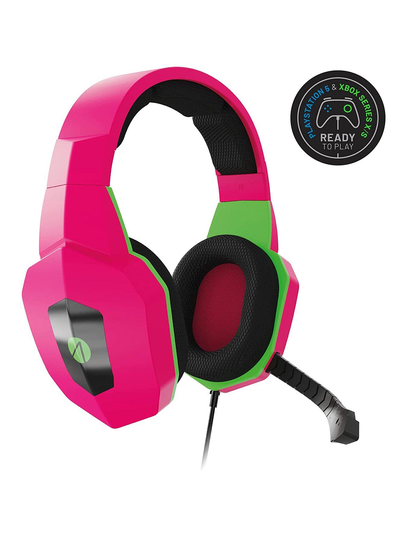 PC & Switch, for Neon Gaming - Green Stealth Edition XBOX, PS4/PS5, - Headset Pink