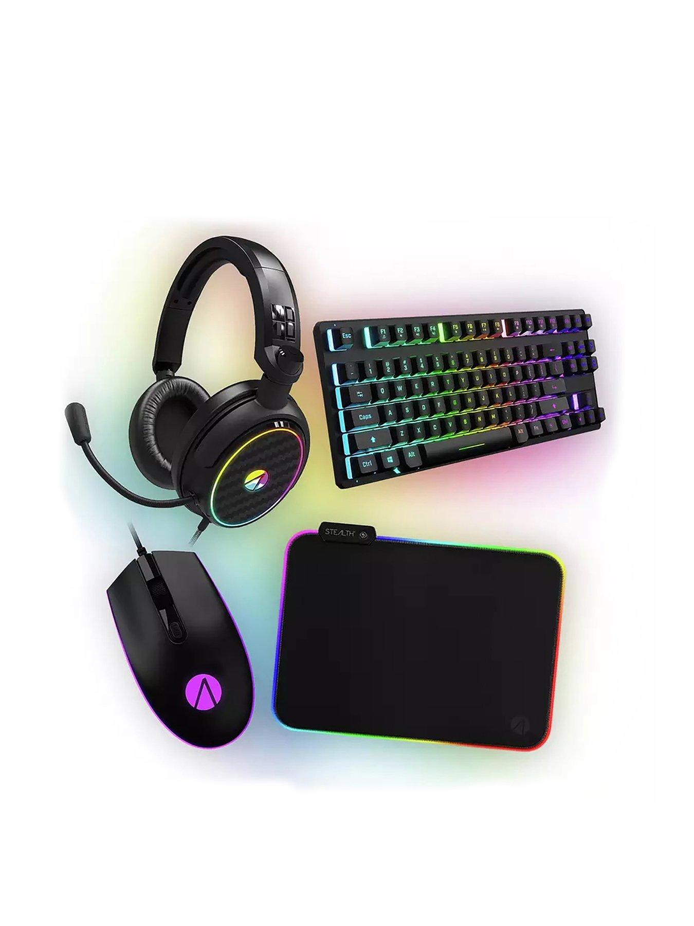 LED Mouse Light Gaming Up Pad, Gaming - Headset Bundle C6-100 Keyboard, Mouse, Stealth 4-in-1