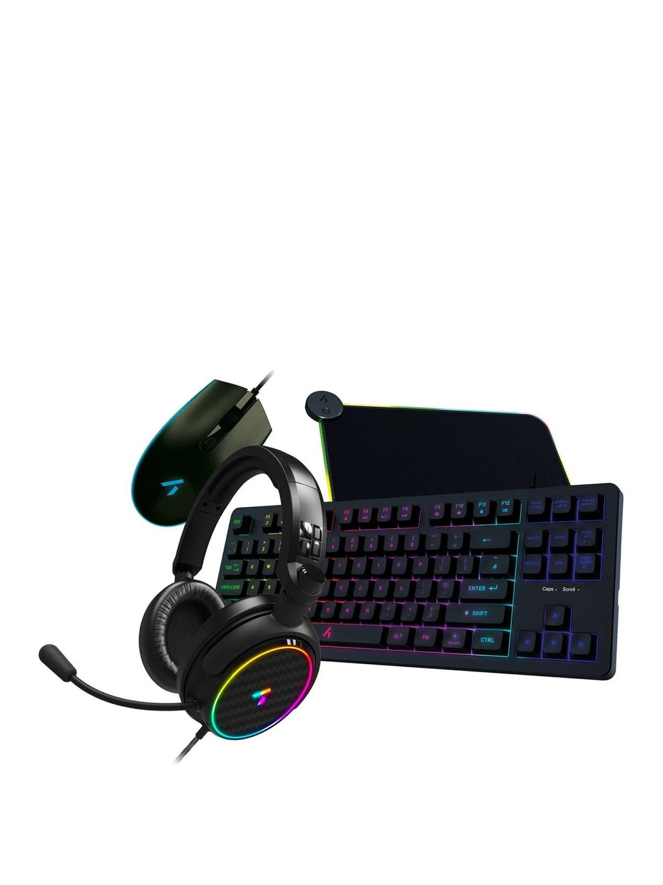 Stealth 4-in-1 Light Up Gaming Bundle - Keyboard, Mouse, Mouse Pad, C6-100  LED Gaming Headset