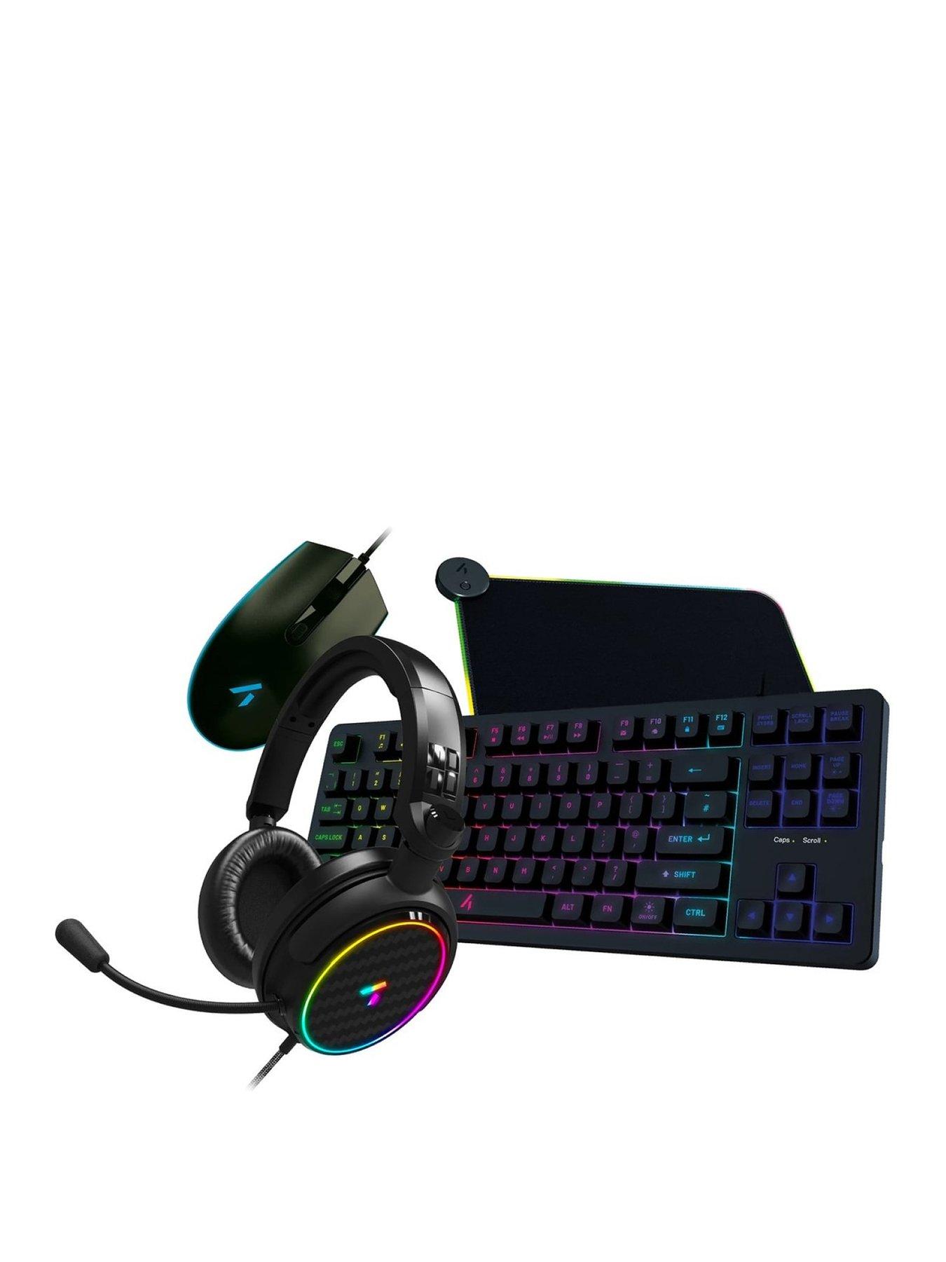 undefined 4-in-1 Light Up Gaming Bundle - Keyboard, Mouse, Mouse Pad, C6-100 LED Gaming Headset