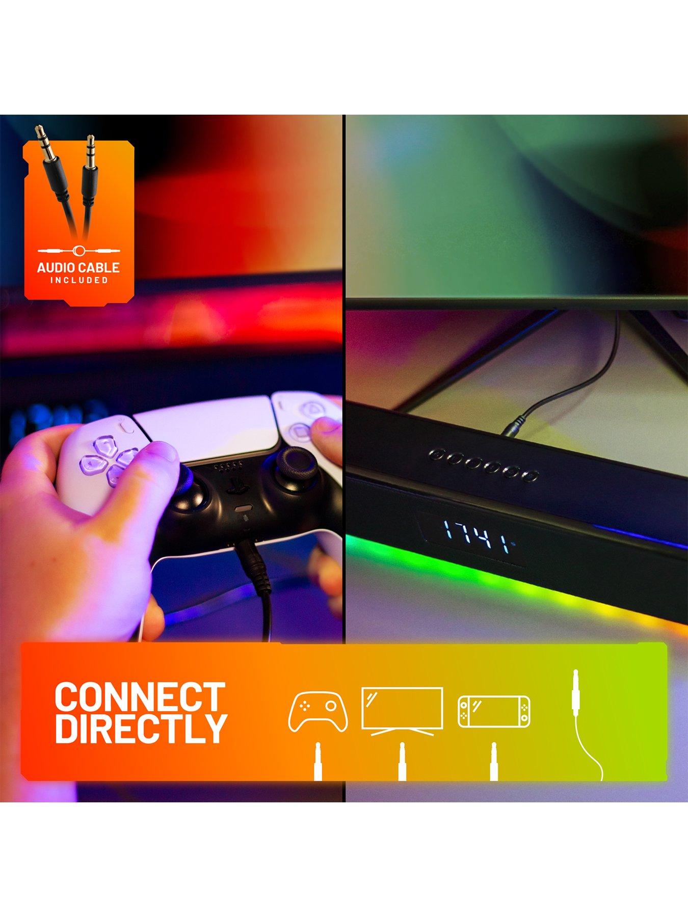 Image 4 of 7 of Stealth LED Light-Up Rechargeable, Portable Soundbar for Gaming, Music and Movies