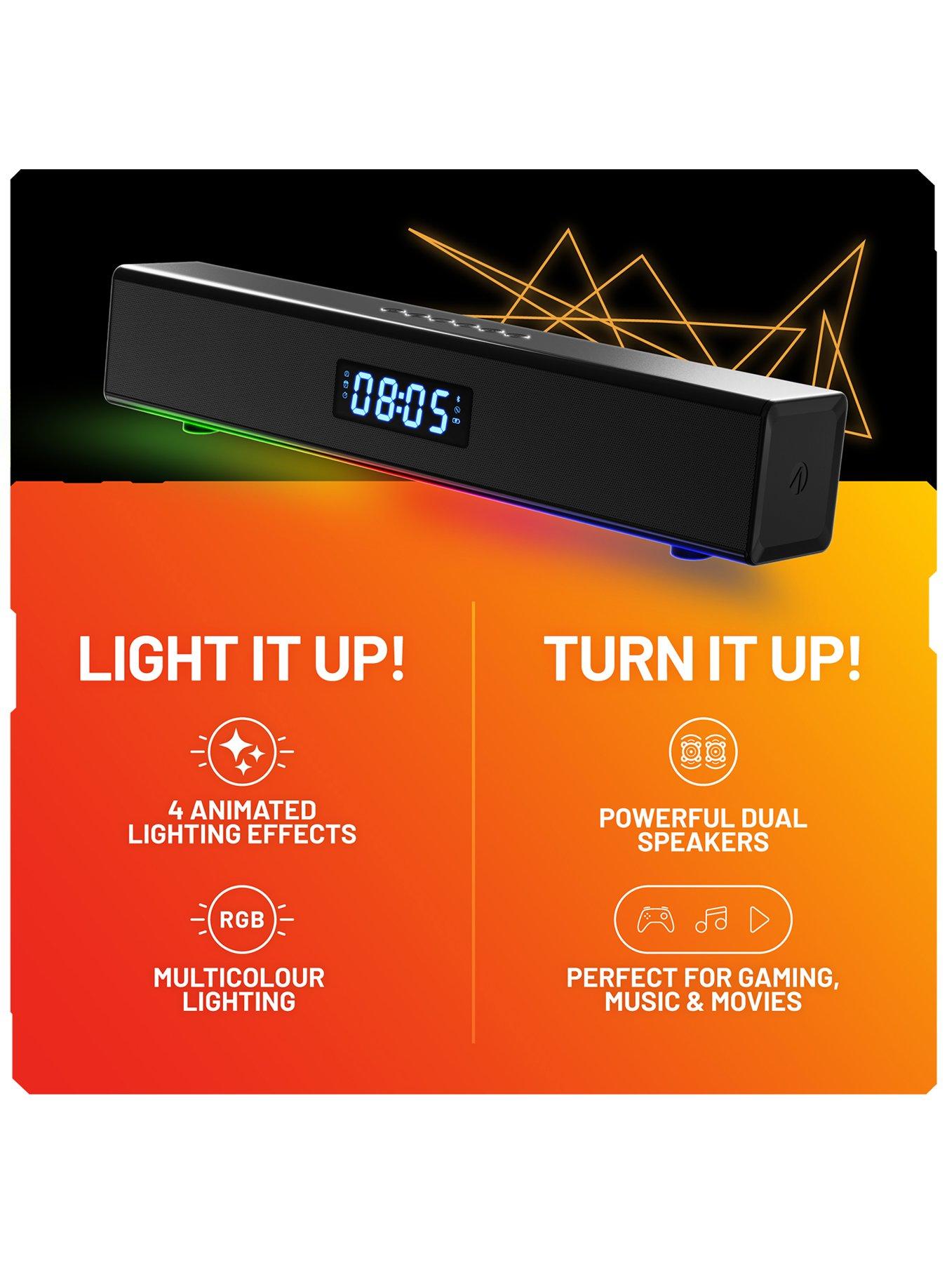 Image 6 of 7 of Stealth LED Light-Up Rechargeable, Portable Soundbar for Gaming, Music and Movies