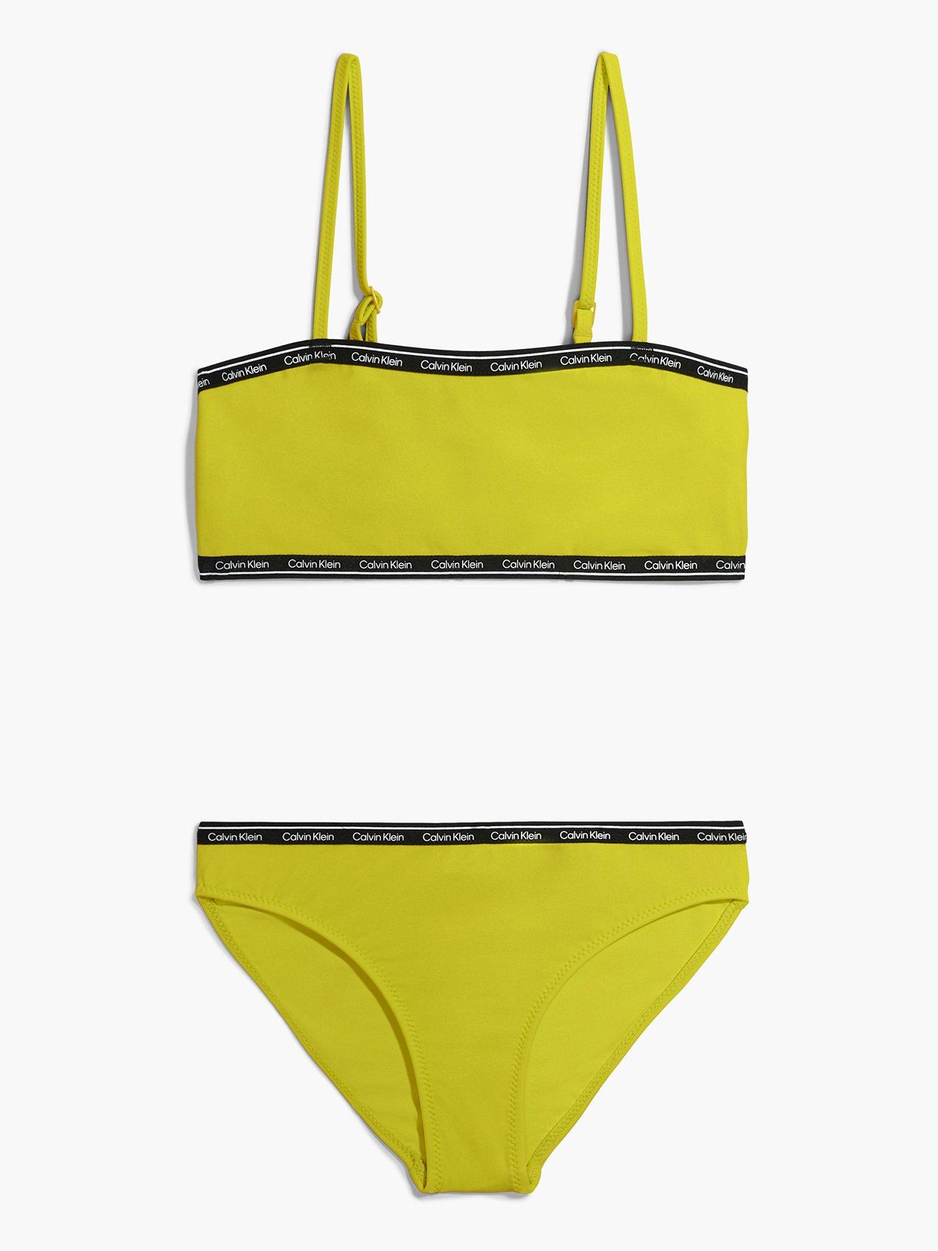 Calvin Klein Girls Bralette Taping Bikini Set - Yellow