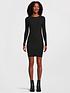  image of pieces-knitted-mini-dress-black