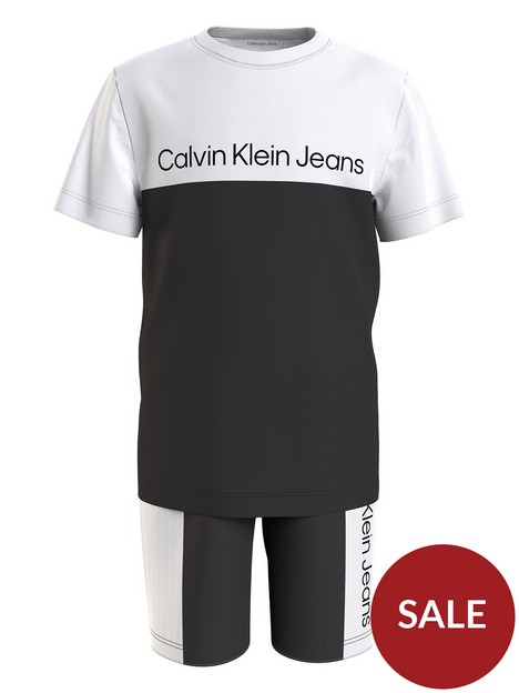 calvin-klein-jeans-boys-essentials-color-block-short-set-black