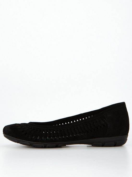 front image of v-by-very-real-suede-weave-ballerina-black