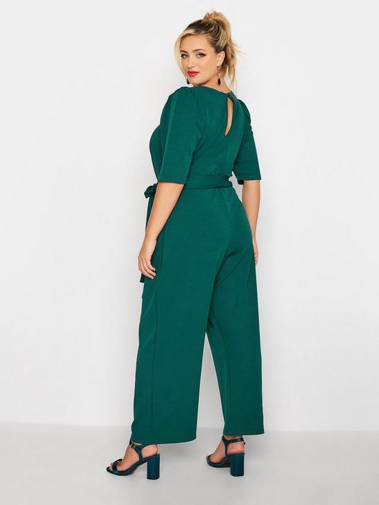 stillFront image of yours-notch-neck-jumpsuit-green