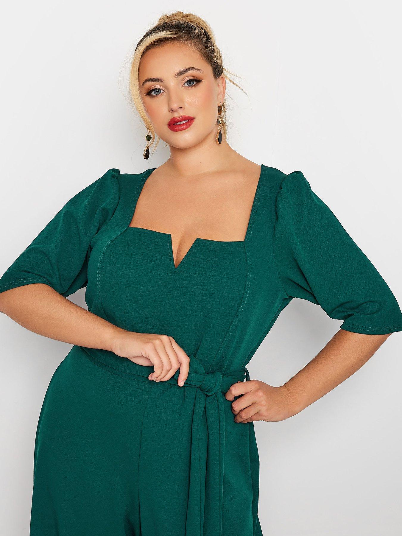  image of yours-notch-neck-jumpsuit-green