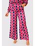  image of in-the-style-x-gemma-atkinson-printed-flared-suit-trousers-pinkmulti