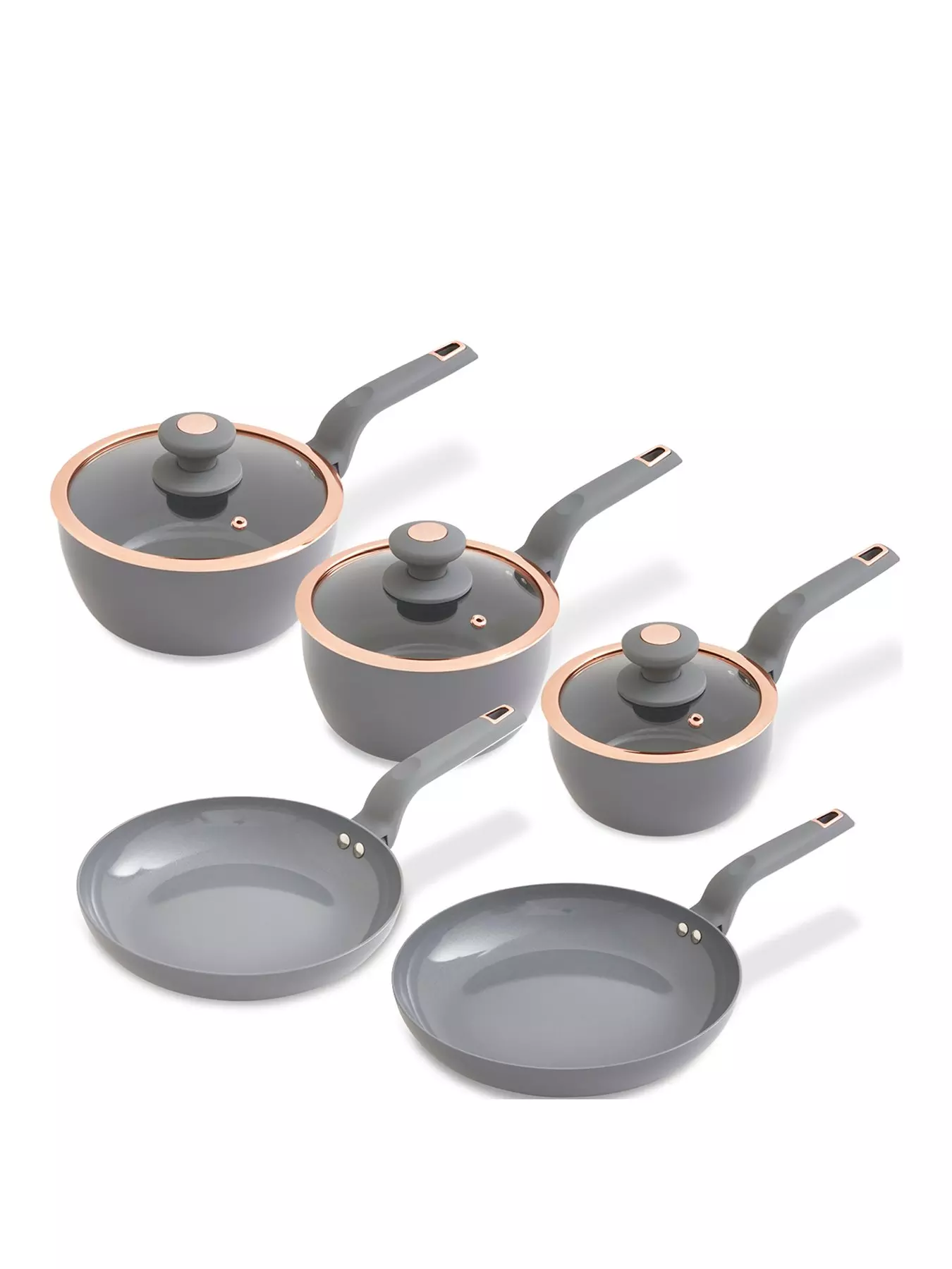 Iconic Nonstick Pots and Pans Set Multi-layer Nonstick Coating Matching  Lids with Gold Handles Made without PFOA Dishwasher Safe Cookware Set  10-Piece Pink 