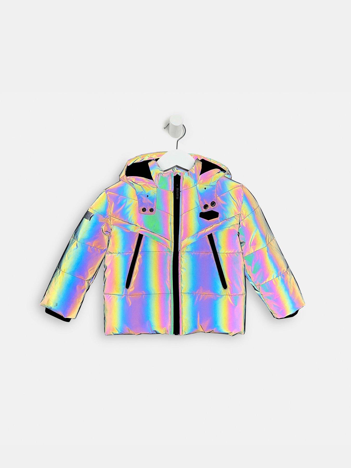  image of river-island-mini-mini-boys-holographic-padded-jacket-grey
