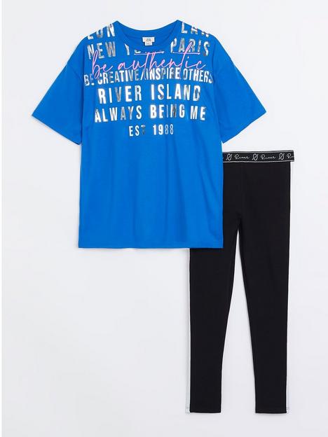 river-island-girls-longline-t-shirt-and-leggings-set-blue