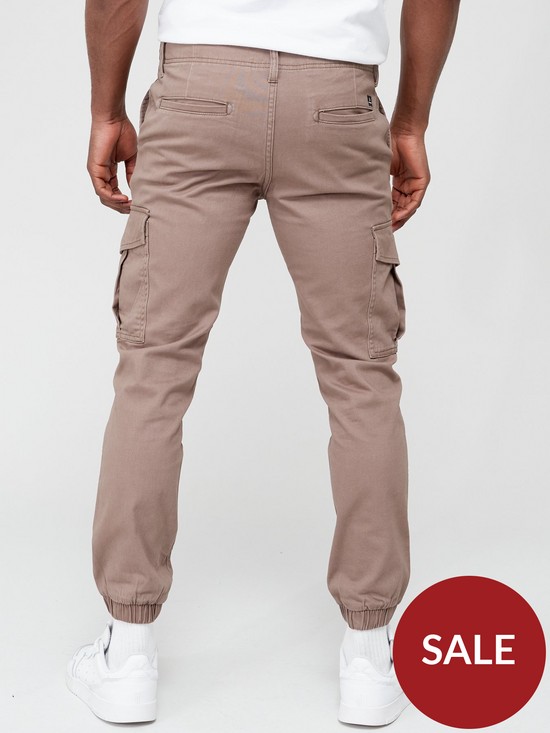 stillFront image of jack-jones-joe-cuffed-cargo-trousers-brown