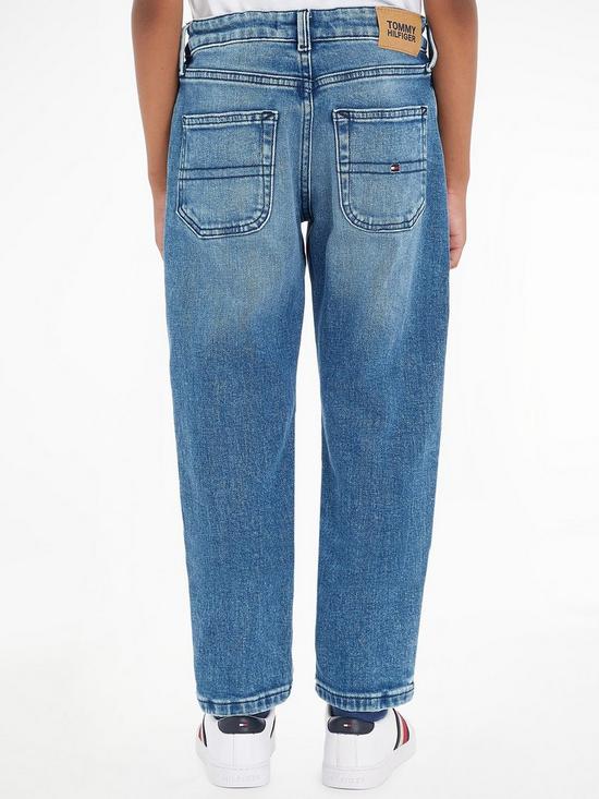 back image of tommy-hilfiger-boys-modern-straight-jeans-med-vintage-blue