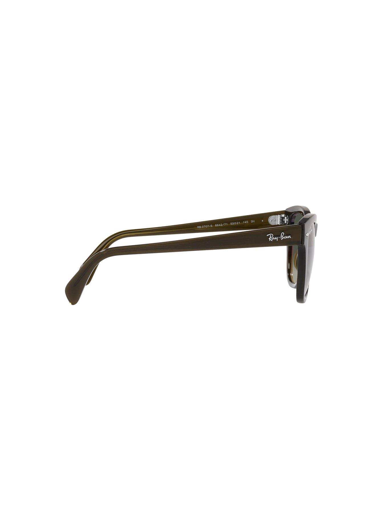  image of ray-ban-square-sunglasses-transparent-olive-green